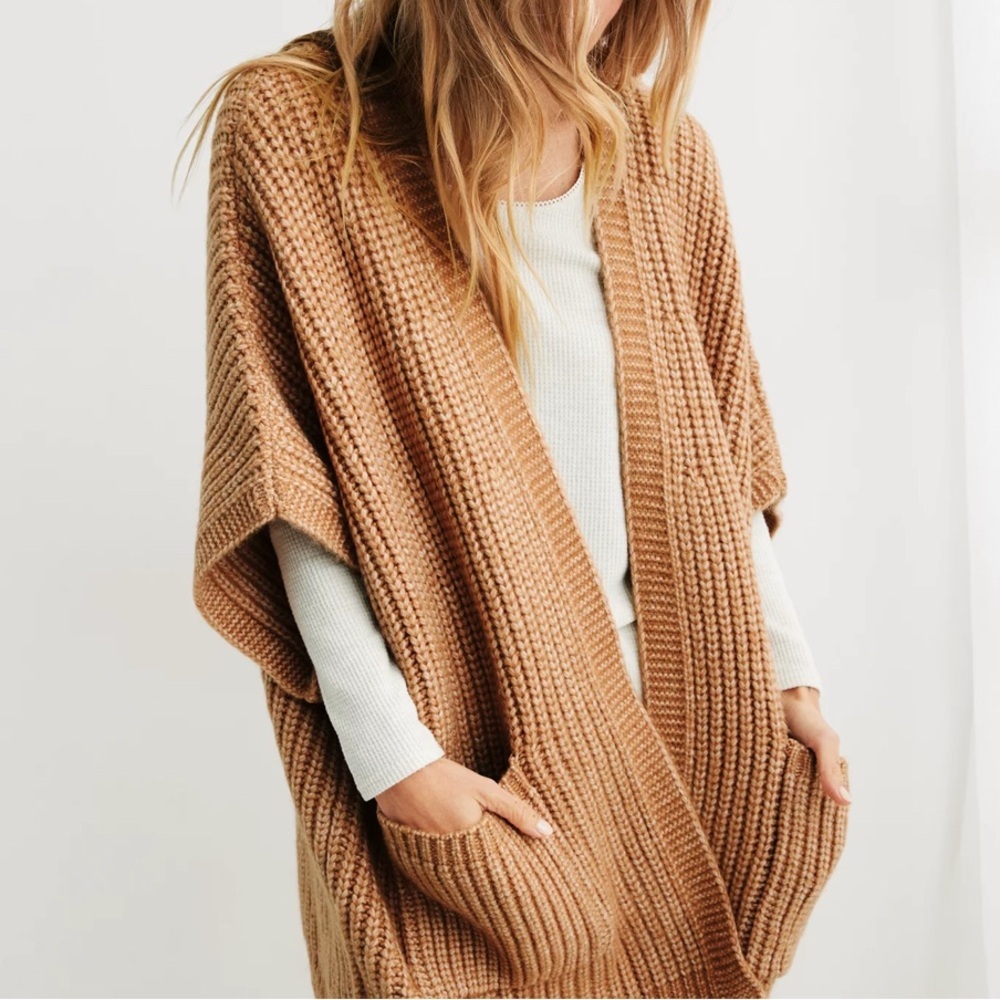 Aerie Marled Rib Sweater Cape XS/S - Picture 7 of 7
